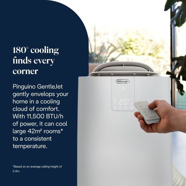 Delonghi A+ AP98 Pinguino 11500 BTU Quiet Mobile Air Conditioner - GentleJet & Low Energy - Image 3